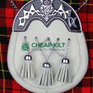 White Cowhide Sporran - Full Dress Sporran - Cheap Kilt