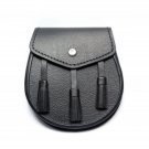 Black Leather Sporran - Sporran For Kilts - CheapKilt