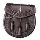 Brown Sporran Leather | Pin Knots Sporran | Cheap Kilt