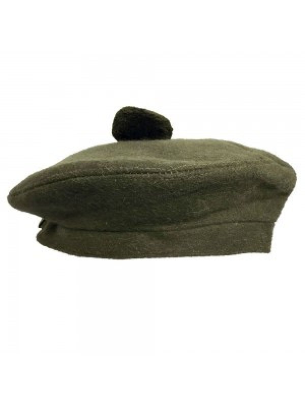 Beanie Glengarry Plain Olive Hat | Scottish Hat | Cheap Kilt