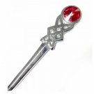 Design Chrome Finish Kilt Pin | Kilt Pin With Red Stone | Cheap Kilt