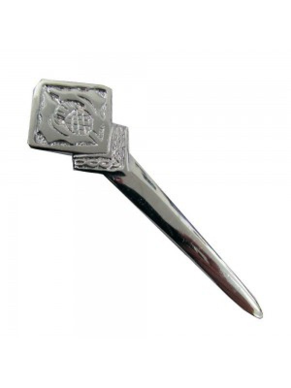 Celtic Head Kilt Pin | Chrome Finish Wedding Stag | Cheap Kilt