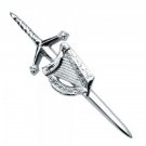 Irish Celtic Harp Kilt Pin | Chrome Finish Weddig | Cheap Kilt