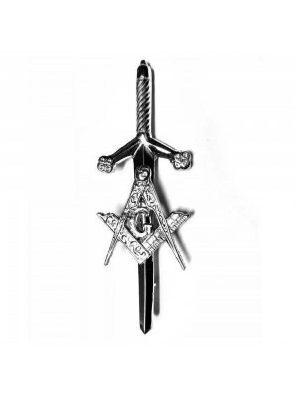Claymore Sword Masonic Kilt Pin | Celtic Design Chrome Finish Pin | Cheap Kilt