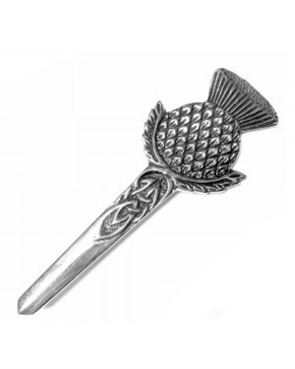 Round Emblem Thistle Scottish Kilt Pin | Chrome Finish KIlt Pin | Cheap Kilt