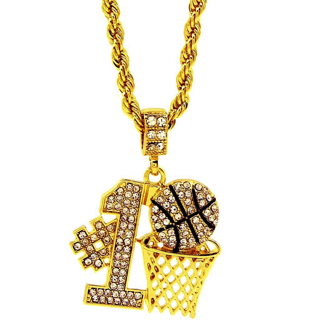 New 14k Yellow Gold Plated 24in Basketball #1 Baller Rope Chain ...