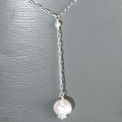 Natural Drop Pearl and SS necklace