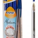 BIC CRISTAL FINE BALL PEN BLUE INK COLOR FINE WRITING PACK OF 4 PENS