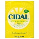 CIDAL NATURAL ANTIBACTERIAL SOAP 2x125g BARS. GRAPEFRUIT FRAGRANCE. FREE SHIP