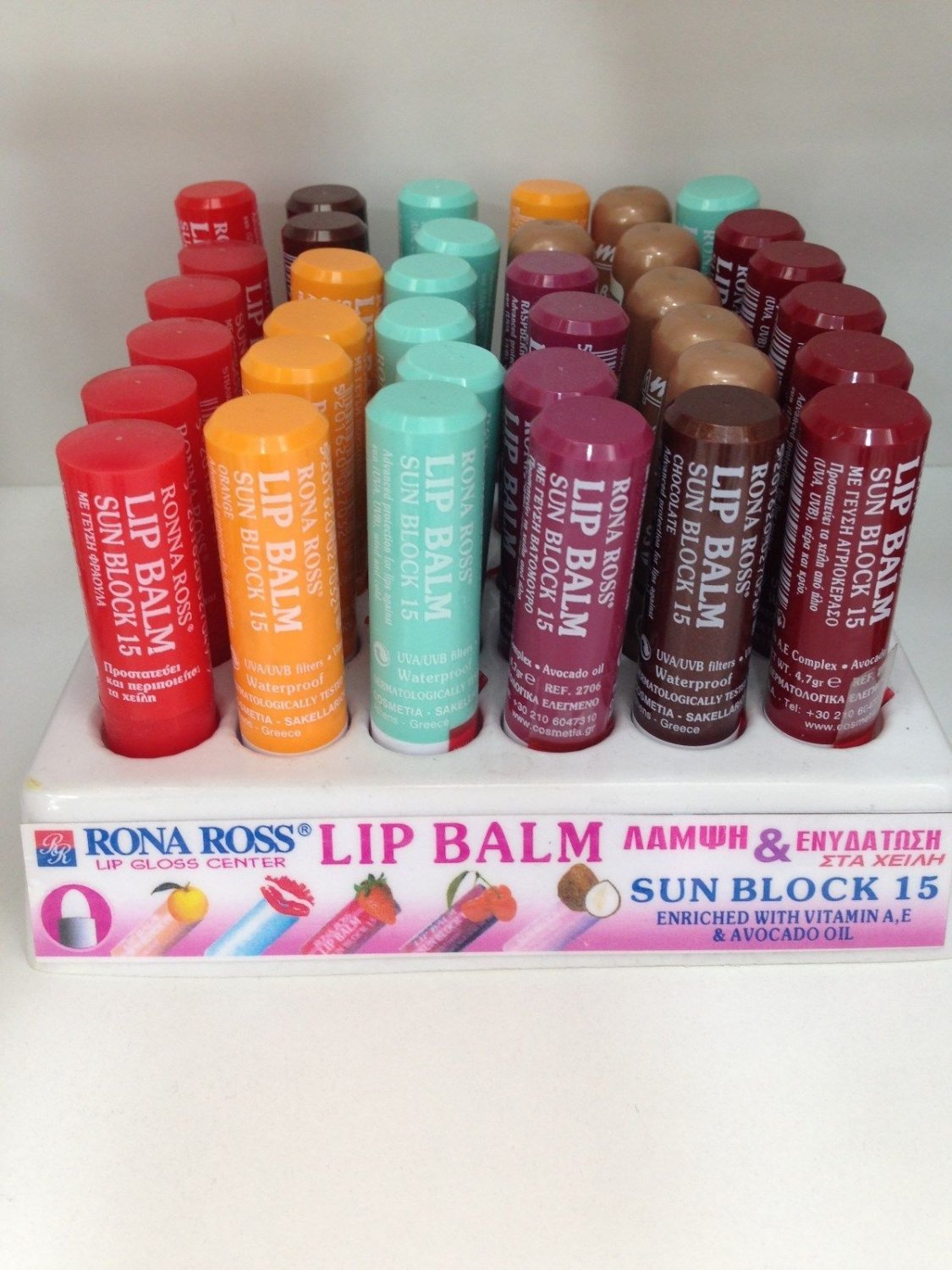 Rona Ross Lip Balm Sun Block SPF 15. 6 GREAT FLAVOURS. FREE P&P. BEST PRICE