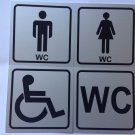 Aluminium Toilet Signs and Disabled Toilet Signs ~ Stick on signs. FREE SHIP