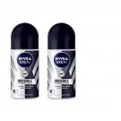 Nivea 48h Invisible For Black&White Anti-perspirant Roll-On Deodorant Men 2X50ml