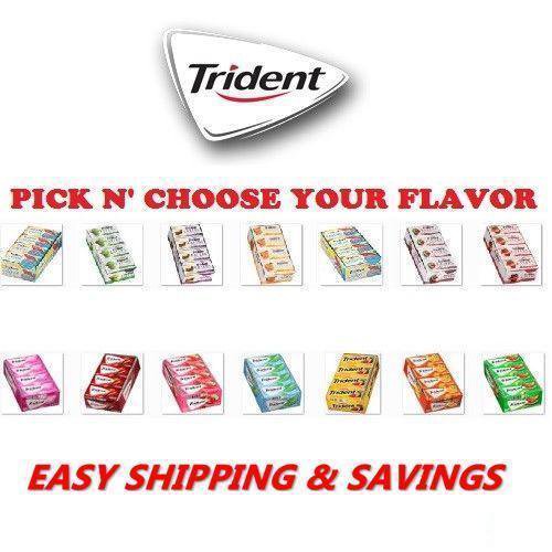 TRIDENT CHEWING GUM : CHOOSE YOUR STYLE AND FLAVOR!! MANY FLAVOURS. 12 FLAVOURS