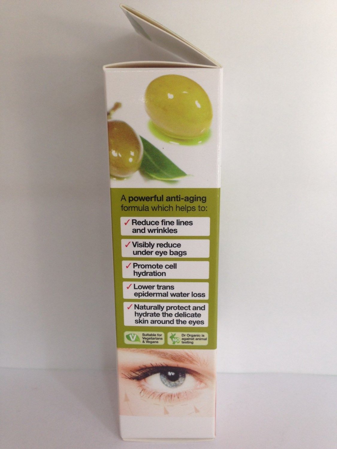 DR ORGANIC Virgin Olive Oil EYE SERUM 15ml. Anti Wrinkle, Reduces Under Eye Bags