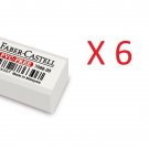FABER-CASTELL PVC ERASER WHITE SET OF 6 PCS IN A BLISTER CARD. 6 SOFT ERASER