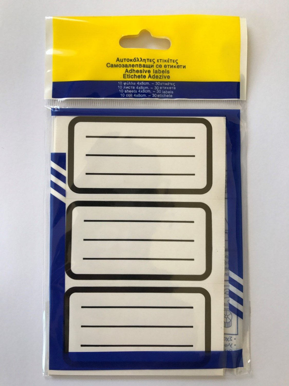 30 PCS WITH BLACK LINES SELF ADHESIVE LABELS STICKERS 4 X 8 cm NAME NUMBER TAG