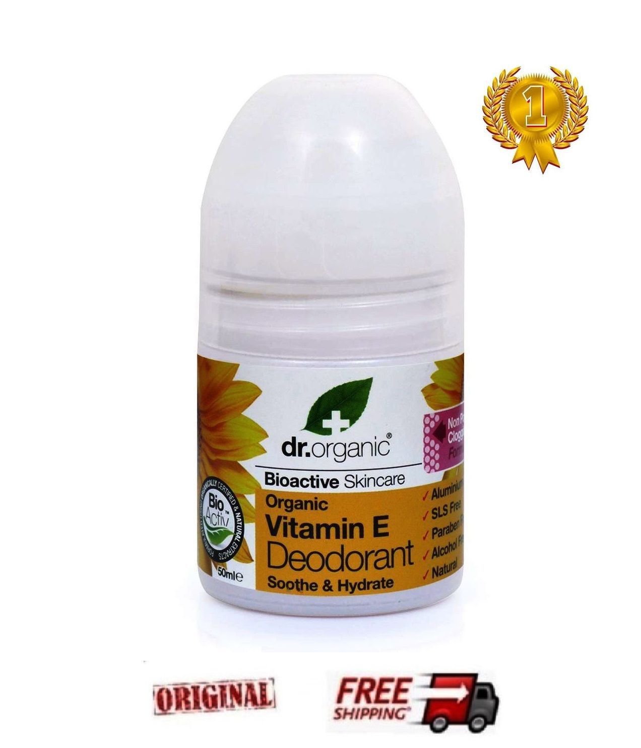 DR. ORGANIC VITAMIN E SPECIAL BIOACTIVE DEODORANT ROLL ON - 50ml SOOTH & HYDRATE
