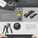 Professional Nail Clipper Set Black Stainless Steel Curved Blades Manicure Set