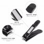 Professional Nail Clipper Set Black Stainless Steel Curved Blades Manicure Set