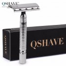 Qshave Short Handle Classic Safety Razor Double Edge Mens Gift Box Pack 5 blades