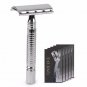 Qshave Short Handle Classic Safety Razor Double Edge Mens Gift Box Pack 5 blades