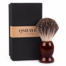 QShave Original Pure Badger Hair Shaving Brush Handmade.Real Wood 11.5cm x 5.2cm
