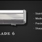 Qshave 6 Blade Razor Shaver for Man Swivel Ball Technology 1 Handle + 2 Blades