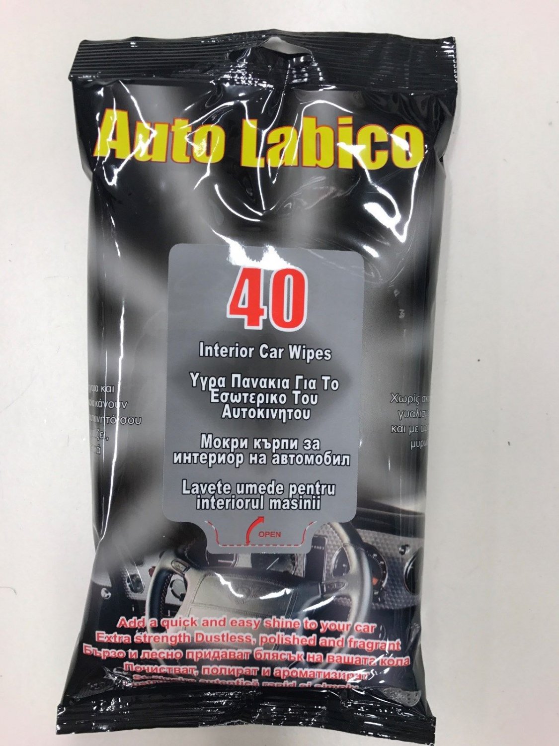 AUTO LABICO INTERIOR DASHBOARD CAR WIPES X40.QUICK & EASY SHINE OF THE INTERIOR