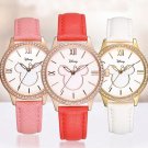 Disney Mickey Mouse Luxury Quartz Watch Round Bling Crystal Stone Cutie Leather