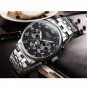 Etanche a l'eau 3BAR rondes en acier inoxydable Montre homme automatique