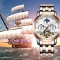 BINGER Automatic Moon Phase Sapphire Crystal Stainless Steel Men's Watch