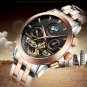 BINGER Automatic Moon Phase Sapphire Crystal Stainless Steel Men's Watch