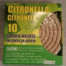 CITRONELLA INCENSE MOSQUITO (TIGER) INSECT FLIES BITE REPELLENT X 10 PACK