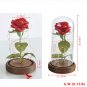 Red Silk Rose with Led Light Fallen Petals in a Glass PERFECT FOR GIFT