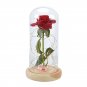 Red Silk Rose with Led Light Fallen Petals in a Glass PERFECT FOR GIFT