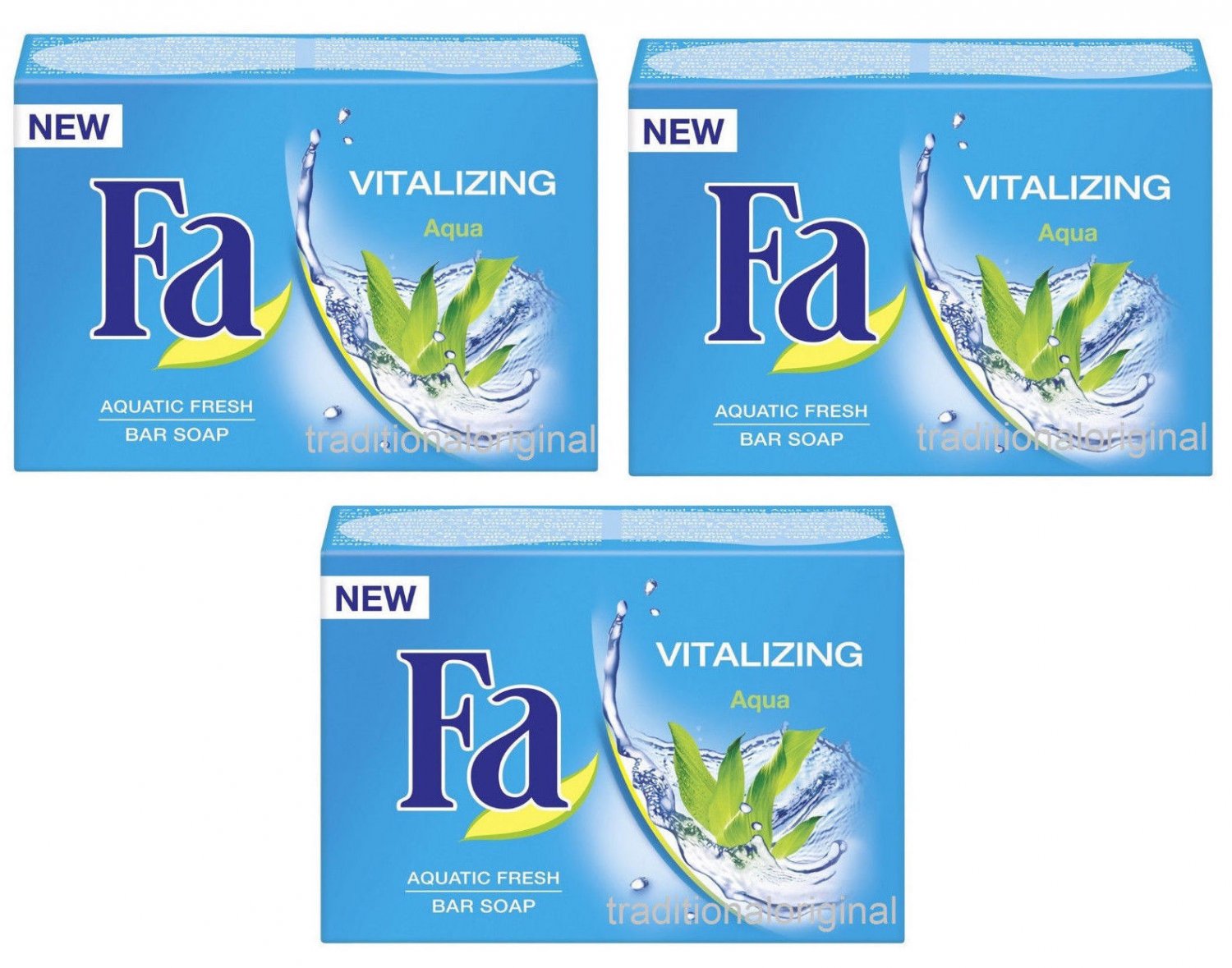 Fa Cream Soap - Vitalizing Aqua - Aquatic Fresh 2 or 5  Hand Care Bar New Boxed