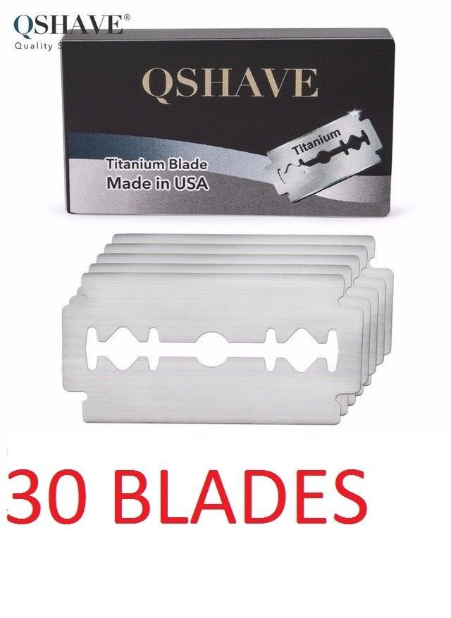 Qshave Double Edge Safety Straight Razor Blades Made In USA, 30 ...