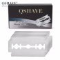 Qshave Double Edge Safety Straight Razor Blades Made in USA, 30 Titanium Blades