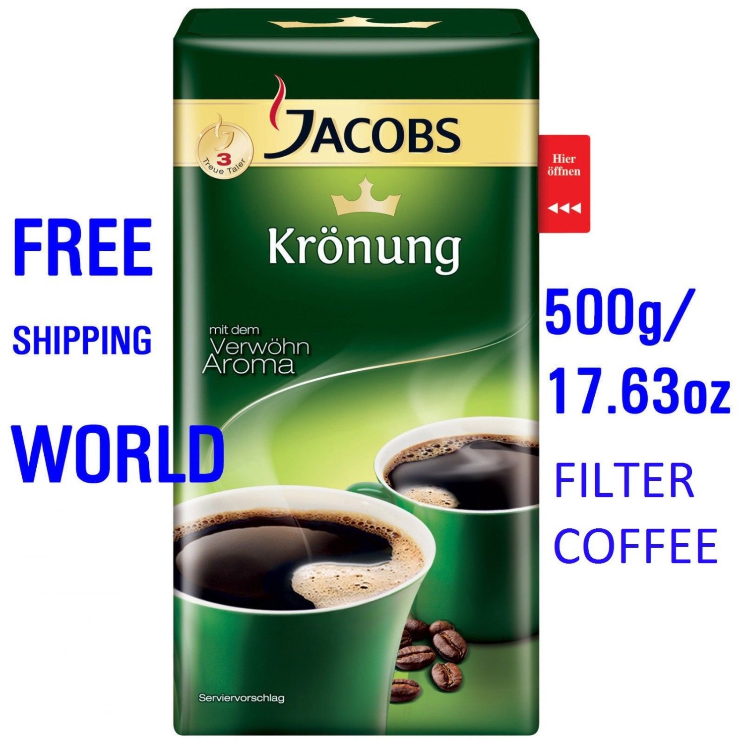 Jacobs Kr&Atilde;&para;nung COFFEE GROUNG FILTER COFFEE Germany's - The Best Quality - 500g