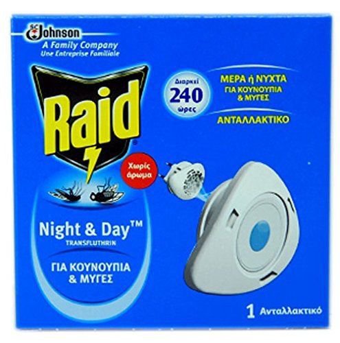 Raid Night & Day Mosquito Flies Repellent Electric Diffuser Full Pack + Refill