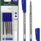 FABER-CASTELL 1430 BALL POINT BLUE INK PEN 5 X 2 TOTAL 10 PENS IN A BLISTER CARD