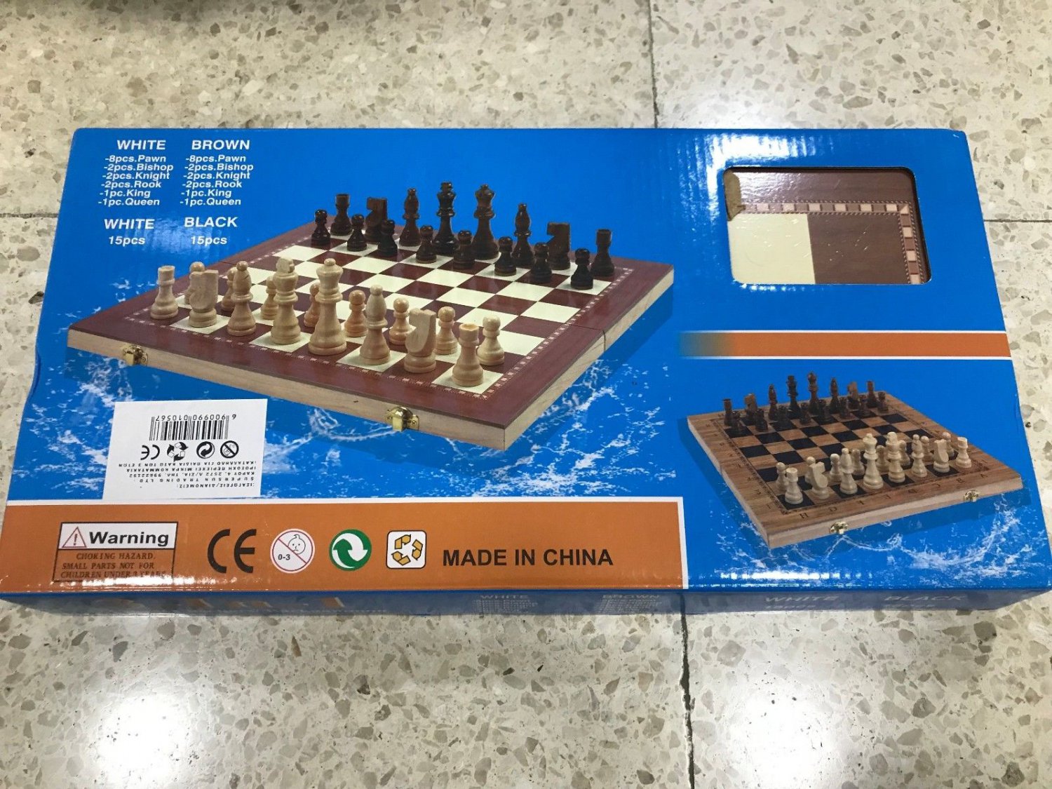 CHESS CHECKERS BACKGAMMON 3IN1 FOLDING SET BOARD GAME WOODEN BOARD ...