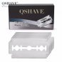 Qshave Double Edge Safety Straight Razor Blades Made in USA, 20 Titanium Blades