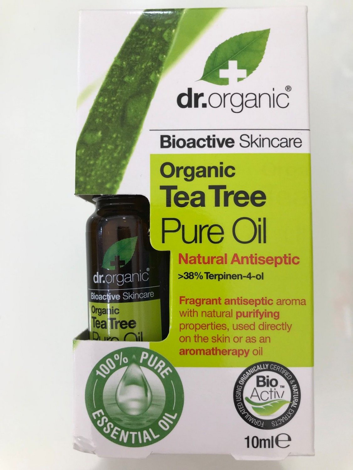 Dr Organic Tea Tree Pure Oil Natural Antiseptic Aromatherapy Oil 10ml 9228