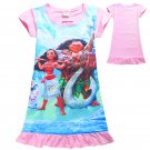 Cute Girl's 3D Printed Moana Cosplay Costume Dress Pink