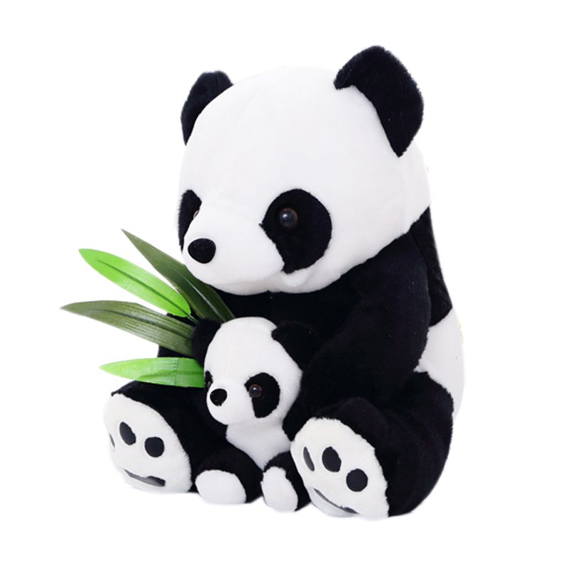 25CM/33CM Sitting Mother & Baby Panda Plush Toys Soft Stuffed Dolls Pillows