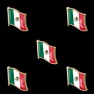 5PCS Mexico National Waving Flag Lapel Pin Made of Metal Souvenir Ha
