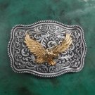 Floral Flower Golden Fly Eagle Western Belt Buckle For Men/Women Boucle De Ceinture