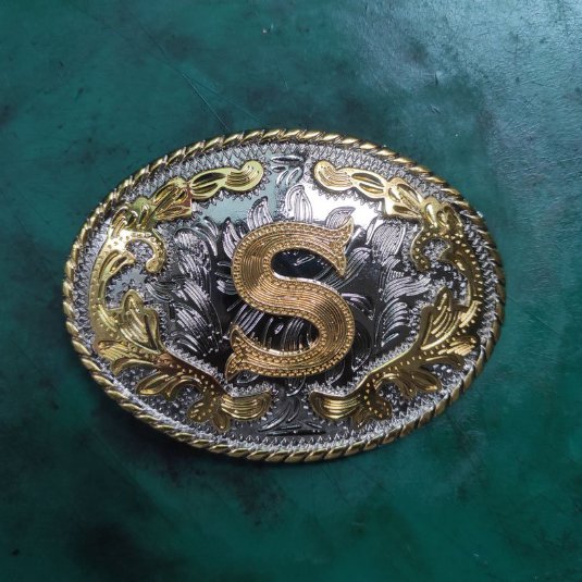 New Arrival Men's Retro Western Cowboy S English Letter Metal Belt Buckle