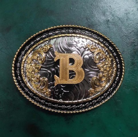 New Arrival Western Cowboy Golden B Letter Belt Buckle Suit For 4cm Width Belt